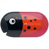 Точилка пластиковая с ластиком Faber-Castell "Ladybug" 2 отверстия, контейнер Точилка пластиковая с ластиком Faber-Castell "Ladybug" 2 отверстия, контейнер