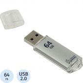Флеш-память Smartbuy V-Cut, 64Gb, USB 2.0, сереб, SB64GBVC-S Флеш-память Smartbuy V-Cut, 64Gb, USB 2.0, сереб, SB64GBVC-S