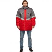 Куртка рабочая зимняя з43-КУ сер/красн р.56-58/182-188