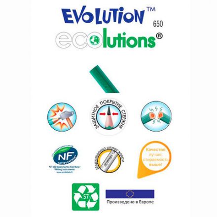 Карандаш чернографитный BIC, 1 шт., "Evolution", HB, корпус зеленый, 8803112 Карандаш чернографитный BIC, 1 шт., "Evolution", HB, корпус зеленый, 8803112
