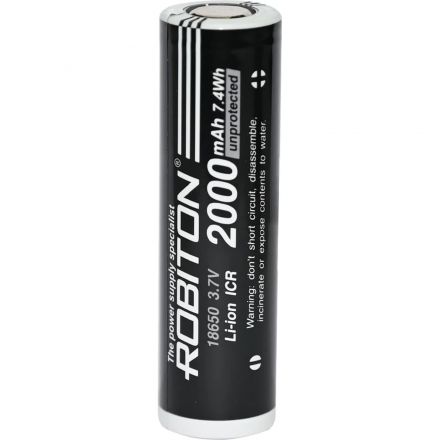 Аккумулятор ROBITON LI18650-2000NP-PK1 без защиты с плоским контактом PK1