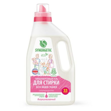 Гель для стирки универсальный 1 л SYNERGETIC ГИПОАЛЕРГЕННЫЙ, биоразлагаемый, 109100 Гель для стирки универсальный 1 л SYNERGETIC ГИПОАЛЕРГЕННЫЙ, биоразлагаемый, 109100