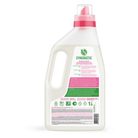 Гель для стирки универсальный 1 л SYNERGETIC ГИПОАЛЕРГЕННЫЙ, биоразлагаемый, 109100 Гель для стирки универсальный 1 л SYNERGETIC ГИПОАЛЕРГЕННЫЙ, биоразлагаемый, 109100