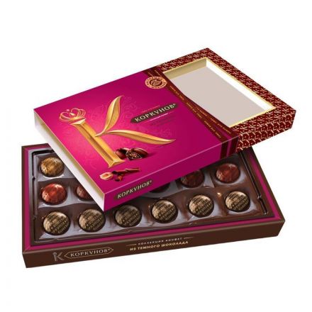 Конфеты А.Коркунов ассорти темный шоколад 165 гр Конфеты А.Коркунов ассорти темный шоколад 165 гр