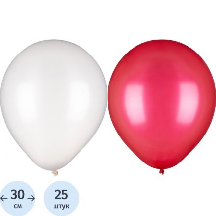 Набор шаров воздушн.праздн.пастель,цв белый,красный 25шт(латекс),30см,90358 Набор шаров воздушн.праздн.пастель,цв белый,красный 25шт(латекс),30см,90358