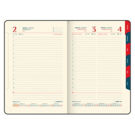 Ежедневник датированный 2026 B6 125х173 мм, GALANT "Vivid", под кожу, серый, 117410