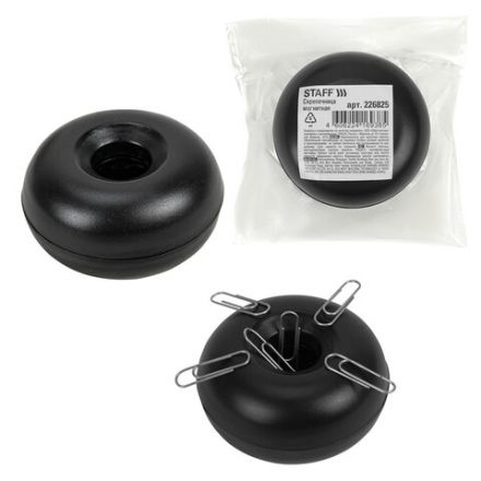 Скрепочница магнитная STAFF, черный корпус, 226825 Скрепочница магнитная STAFF, черный корпус, 226825