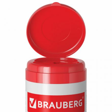 Салфетки для экранов всех типов и оптики BRAUBERG, туба 100 шт., влажные, 510122
