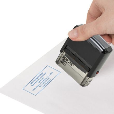 Оснастка для штампа, размер оттиска 58х22 мм, синий, TRODAT IDEAL 4913 P2, подушка в комплекте, 125423 Оснастка для штампа, размер оттиска 58х22 мм, синий, TRODAT IDEAL 4913 P2, подушка в комплекте, 125423