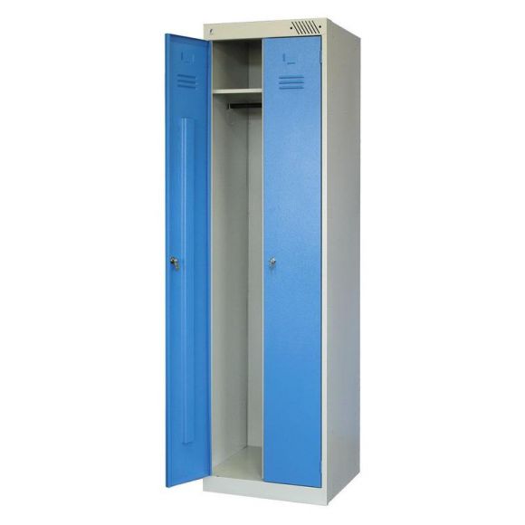 Шкаф для одежды металлический ШРЭК-22-530 синий (2 отделения, 530x500x1850 мм)