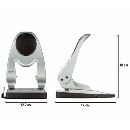 Дырокол Attache 6760 до 60 листов серебристый с линейкой Дырокол Attache 6760 до 60 листов серебристый с линейкой