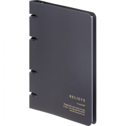 Тетрадь общая, BS, А5, 120л., клетка, кольца, Believe, черный N4761