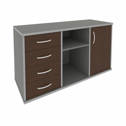 Riva Тумба под оргтехнику с фолдингом А.МТ-2F Венге металлик 1192*450*667