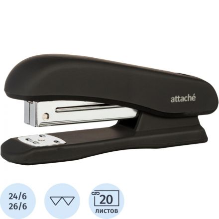Степлер Attache Comfort до 20 листов черный (покрытие Soft Touch)