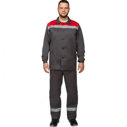 Костюм рабочий летний муж. л16-КБР с СОП сер/крас (р.60-62) 182-188 Костюм рабочий летний муж. л16-КБР с СОП сер/крас (р.60-62) 182-188