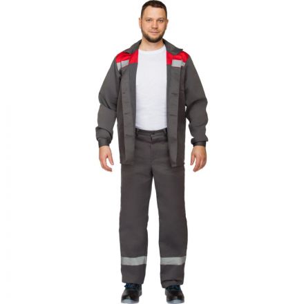 Костюм рабочий летний муж. л16-КБР с СОП сер/крас (р.60-62) 182-188 Костюм рабочий летний муж. л16-КБР с СОП сер/крас (р.60-62) 182-188