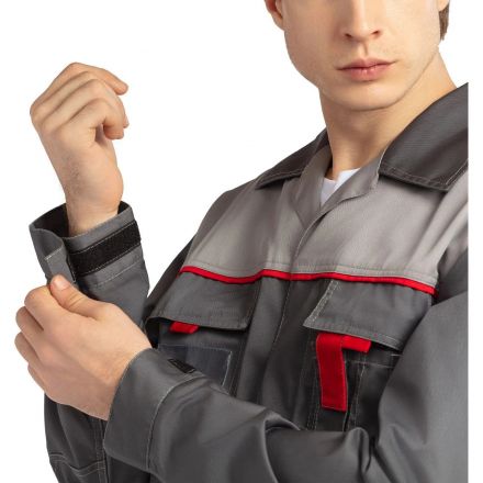 Костюм лет муж (куртка, бр) л10 т.сер/св.сер 128-132/182-188