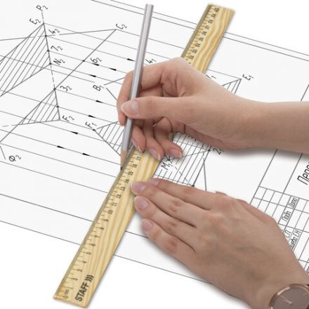 Линейка деревянная 40 см, STAFF, канадская сосна, 210801 Линейка деревянная 40 см, STAFF, канадская сосна, 210801