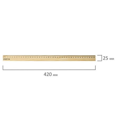 Линейка деревянная 40 см, STAFF, канадская сосна, 210801 Линейка деревянная 40 см, STAFF, канадская сосна, 210801