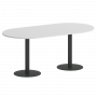 Home Office Стол овальный VR.SP-5-180.1 Белый/Антрацит металл 1800*900*750