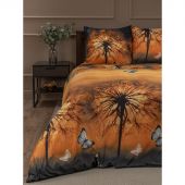 Постельное белье 2сп микрофибра Warm (нав. 70х70 2 шт), оранж/син/коричн
