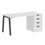 Home Office Стол письменный VR.SP-3-158.4.A Белый/Антрацит металл 1580*720*750