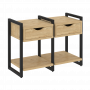Loft Тумба на регулируемых опорах наборная. Вариант №1 VR.L-TN-1.O Тиквуд светлый/Чёрный металл 970*460*719