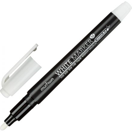 Маркер перманентный MunHwa белый, пулевидный, 2-4мм Маркер перманентный MunHwa белый, пулевидный, 2-4мм