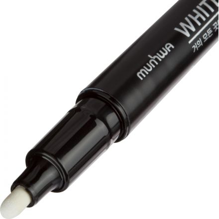 Маркер перманентный MunHwa белый, пулевидный, 2-4мм Маркер перманентный MunHwa белый, пулевидный, 2-4мм
