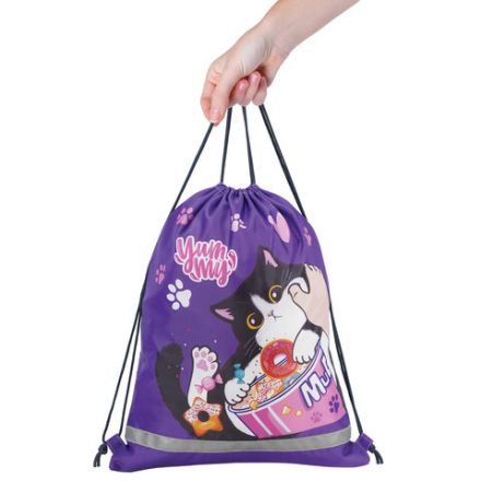 Мешок для обуви BRAUBERG KIDS, светоотражающая полоса, 46х36 см, "Sweet cheeks", 272390