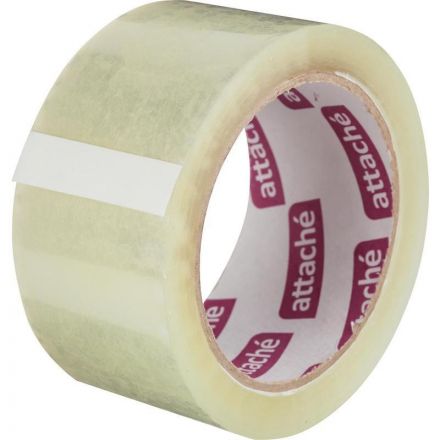 Клейкая лента упаковочная ATTACHE 50мм х 66м 50мкм прозрачная (6 шт/уп) Клейкая лента упаковочная ATTACHE 50мм х 66м 50мкм прозрачная (6 шт/уп)