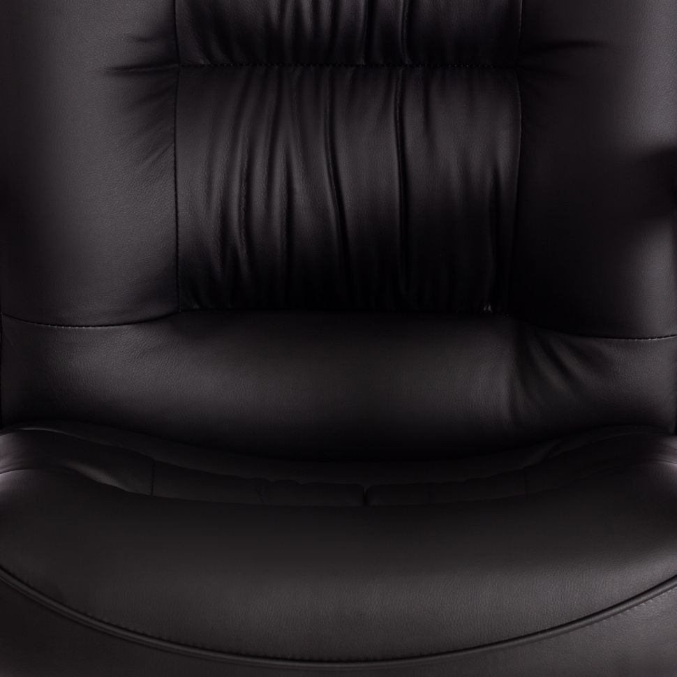 кресло черное экокожа хром