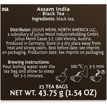 Чай Julius Meinl Ассам черный премиум пакетированный, 25пак/уп (88582) Чай Julius Meinl Ассам черный премиум пакетированный, 25пак/уп (88582)