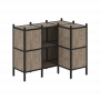 Loft Угловой внутренний стеллаж наборный VR.L-28 Тиквуд тёмный/Чёрный металл 1278*862*1047
