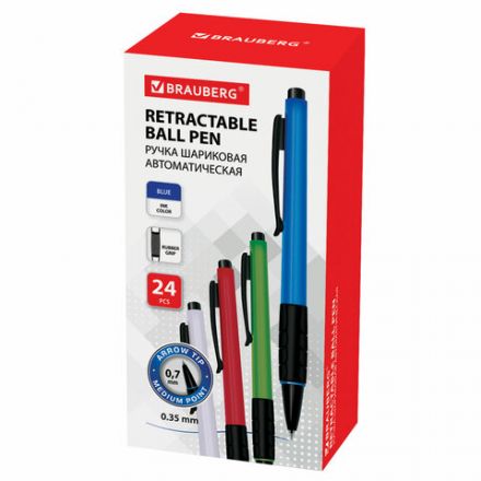 Ручка шариковая автоматическая с грипом BRAUBERG "Klasse", СИНЯЯ, корпус ассорти, узел 0,7 мм, линия письма 0,35 мм, 140588 Ручка шариковая автоматическая с грипом BRAUBERG "Klasse", СИНЯЯ, корпус ассорти, узел 0,7 мм, линия письма 0,35 мм, 140588