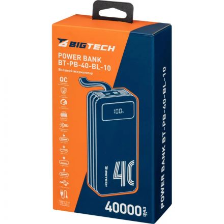 Внешний аккумулятор BigTech (BT-PB-40-BL-10) 40000 mAh черный