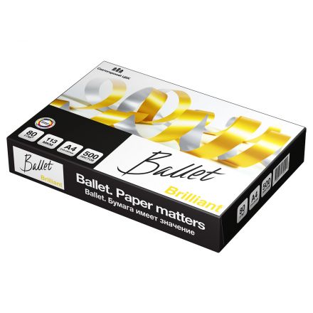 Бумага Ballet "Brilliant" А4, Марка А, 500л. Бумага Ballet "Brilliant" А4, Марка А, 500л.