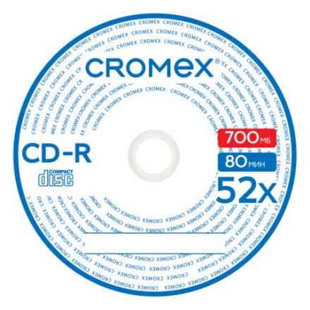 Диски CD-R в конверте КОМПЛЕКТ 50 шт., 700 Mb, 52x, CROMEX (КРОМЕКС), 513797