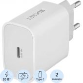 Зарядное устройство сетевое 20W USB-C+Light.RocketSp.Combo(RWCC504WH20CL-C)
