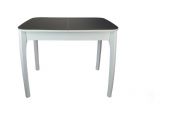 Стол В-40 90(125)*70 ЛДСП 16мм+стекло 4мм Серый сатин, вставка "бабочка", опоры массив бука белые Стол В-40 90(125)*70 ЛДСП 16мм+стекло 4мм Серый сатин, вставка "бабочка", опоры массив бука белые