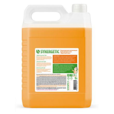 Мыло жидкое 5 л SYNERGETIC "Фруктовый микс", гипоаллергенное, биоразлагаемое, 105502 Мыло жидкое 5 л SYNERGETIC "Фруктовый микс", гипоаллергенное, биоразлагаемое, 105502