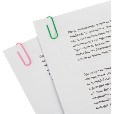 Скрепки КОМУС с полимерным покрытием, 28 мм, разноцветные,100 шт/уп Скрепки КОМУС с полимерным покрытием, 28 мм, разноцветные,100 шт/уп