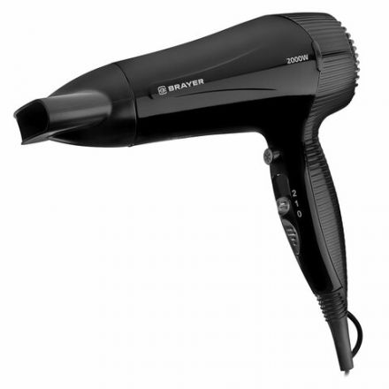 Фен для волос настенный BRAYER BR3021BK, 2000 Вт, пластик, 2 скорости, 2 температурных режима, черный Фен для волос настенный BRAYER BR3021BK, 2000 Вт, пластик, 2 скорости, 2 температурных режима, черный