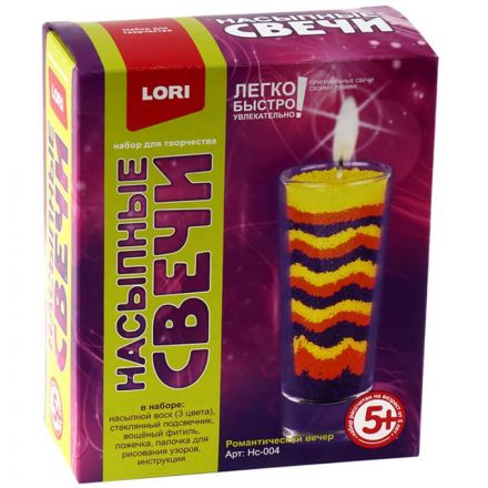 Набор для творчества Насыпные свечи Романтический вечер, Нс-004 Набор для творчества Насыпные свечи Романтический вечер, Нс-004