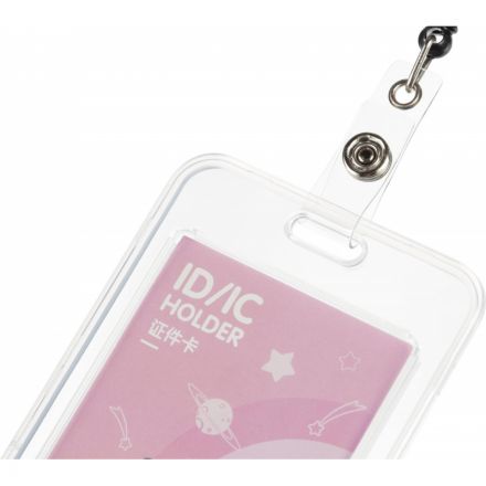 Бейдж Deli вертик.54x86 мм,жест.,держат,замок на кноп+рулетка и тесьма,роз Бейдж Deli вертик.54x86 мм,жест.,держат,замок на кноп+рулетка и тесьма,роз