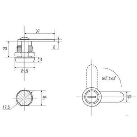 Замок почтовый Italy/Banggu 20 мм 90 градусов (прямой ригель) Замок почтовый Italy/Banggu 20 мм 90 градусов (прямой ригель)