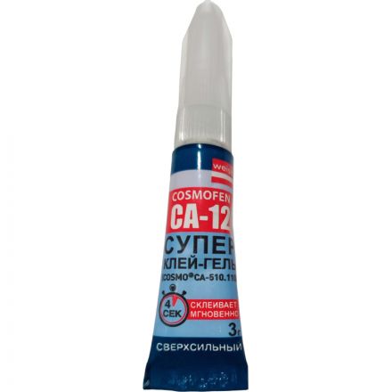 Клей -гель секундный цианоакрилатный COSMOFEN CA 12, 3 гр (CA-500.110) Клей -гель секундный цианоакрилатный COSMOFEN CA 12, 3 гр (CA-500.110)