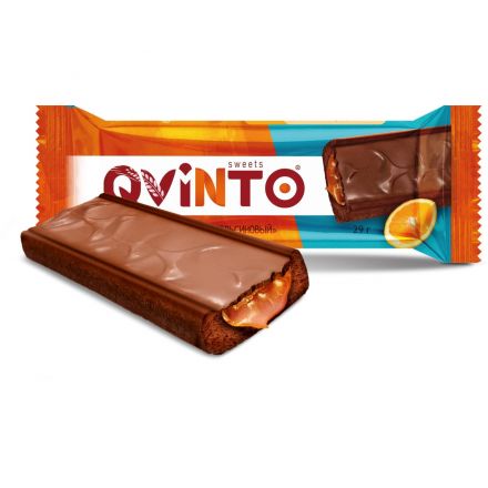Шоколадный батончик QVINTO десерт с какао апельсиновый 29гх21шт/уп, 609г