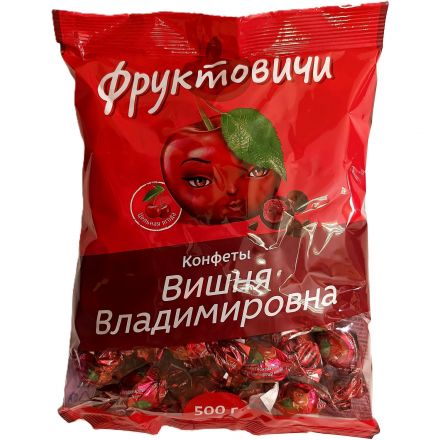 Конфеты Вишня Владимировна Фруктовичи в темн шоколадной глазури, 500г ОС616