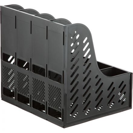 Лоток вертикальный Attache 4отделения сборный черный